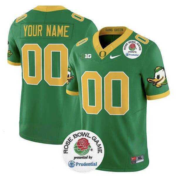 Mens Oregon Ducks Active Player Custom Green 2024 F.U.S.E. Rose Bowl Vapor Limited Stitched Football Jersey->customized ncaa jersey->Custom Jersey